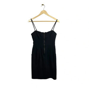 Aryn K Bodycon Corset Sleeveless Zipper Mini Dress in Black Size M